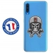 TPU0GALA70SKULLCASQUE - Coque souple pour Samsung Galaxy A70 avec impression Motifs tête de mort avec un casque de moto