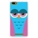 TPU0LENNY3CHOUETTE4 - Coque souple pour Wiko Lenny 3 avec impression Motifs chouette endormie bleue et rose