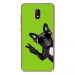 TPU0LENNY5CHIENVVERT - Coque souple pour Wiko Lenny 5 avec impression Motifs chien à lunettes sur fond vert