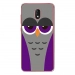 TPU0LENNY5CHOUETTE6 - Coque souple pour Wiko Lenny 5 avec impression Motifs chouette endormie mauve et grise