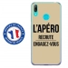 TPU0Y72019APEROTAUPE - Coque souple pour Huawei Y7 (2019) avec impression Motifs l'apéro recrute taupe