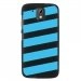 TPU1DES526BANDESBLEUES - Coque souple pour HTC Desire 526 avec impression Motifs bandes bleues