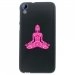 TPU1DES820BOUDDHAFUSHIA - Coque Souple en gel noir pour HTC Desire 820 avec impression Motifs bouddha fushia