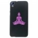 TPU1DES820BOUDDHAMAUVE - Coque Souple en gel noir pour HTC Desire 820 avec impression Motifs bouddha mauve