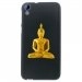 TPU1DES820BOUDDHAOR - Coque Souple en gel noir pour HTC Desire 820 avec impression Motifs bouddha or