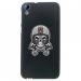 TPU1DES820SKULLMOTO - Coque Souple en gel noir pour HTC Desire 820 avec impression Motifs tête de mort avec un casque de 