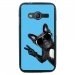 TPU1G318CHIENVBLEU - Coque Souple en gel pour Samsung Galaxy Trend 2 Lite avec impression chien à lunettes sur fond bleu