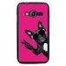 TPU1G318CHIENVFUSHIA - Coque Souple en gel pour Samsung Galaxy Trend 2 Lite avec impression chien à lunettes sur fond fush