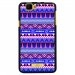 TPU1RAINBOWAZTEQUEBLEUVIOLET - Coque Souple en gel noir pour Wiko Rainbow avec impression Motifs aztèque bleu et violet