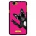 TPU1RAINBOWCHIENVFUSHIA - Coque Souple en gel noir pour Wiko Rainbow avec impression Motifs chien à lunettes sur fond fushia