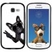 TPU1S7390CHIENVBLANC - Coque Souple en gel noir pour Galaxy Trend Lite avec impression Motifs chien à lunettes sur fond bl