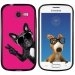 TPU1S7390CHIENVFUSHIA - Coque Souple en gel noir pour Galaxy Trend Lite avec impression Motifs chien à lunettes sur fond fu