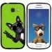 TPU1S7390CHIENVVERT - Coque Souple en gel noir pour Galaxy Trend Lite avec impression Motifs chien à lunettes sur fond ve